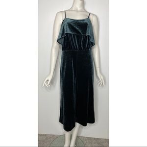 Ali & Jay Green Velour Culotte Wide Leg Jumpsuit